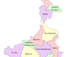 West Bengal With District Names